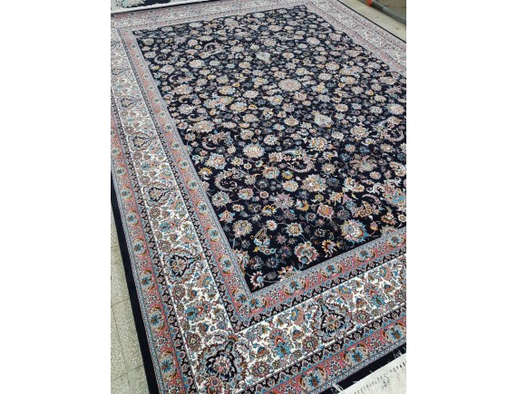 فرش700 شانه طرح افشان دریا زمینه سرمه ای